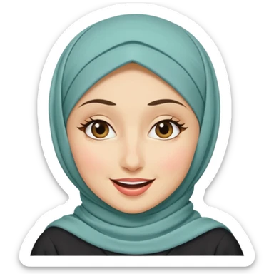 hijabi woman with medium fair skin, winking sticker