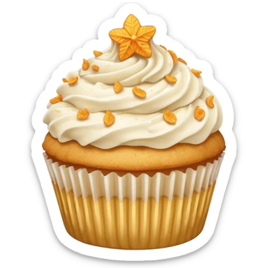 Vanilla cupcake with crushed up frosted flakes on top sticker