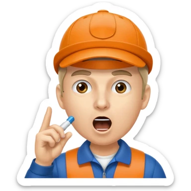 A coach with a cap and whistle, shouting instructions energetically. sticker