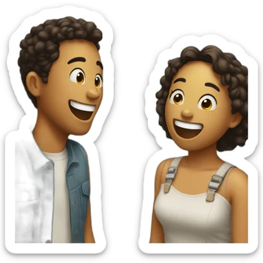 Two bestfriends laughing together  sticker