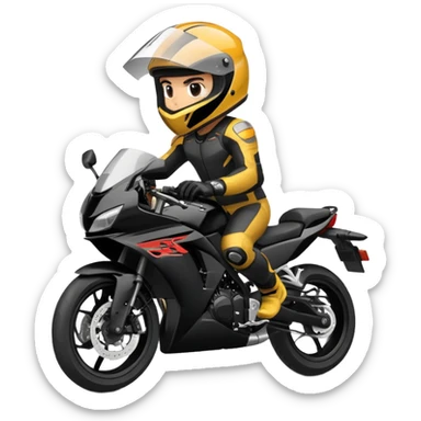 Motorcyclist on a black cbr650r sticker
