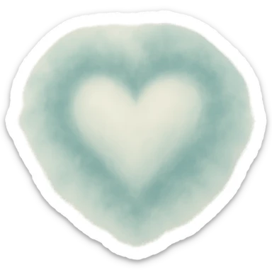 heart with a delicate teal mist sticker