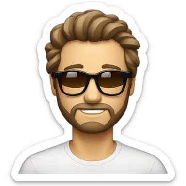Hombre con pelo blanco y barba blanca con gafas de sol sticker