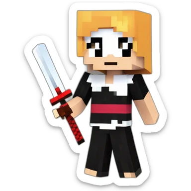 Kurosaki Ichigo estilo minecraft dando pulgar arriba sticker