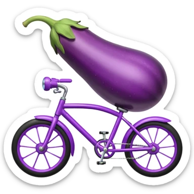 Eggplant on bike  sticker