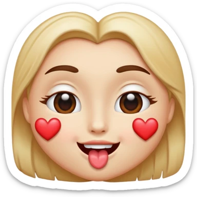 A kiss face with a heart  sticker