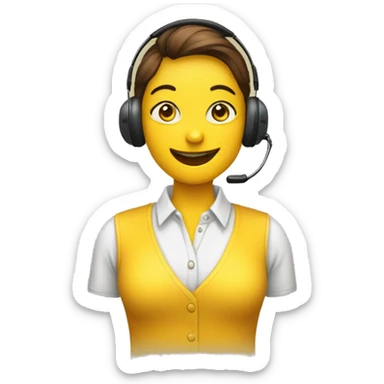 Você é um atendente de telemarketing crie uma emoji com uma blusa amarela e um fone sticker