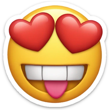 Emoji Face with a heart emoji instead of mouth sticker