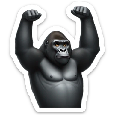 A gorilla with two arms no legs saying hi sticker