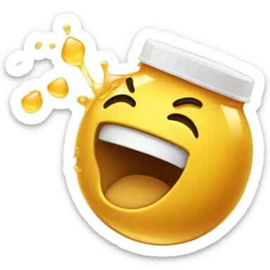 emoji throwing up honey and smiling sticker