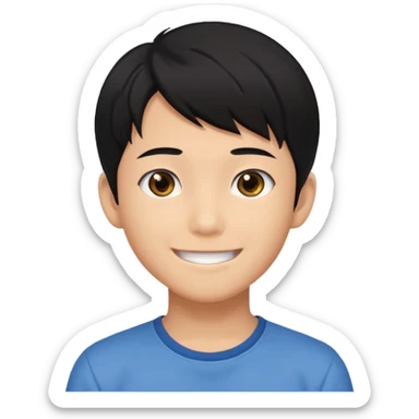 Anime style asian boy head sticker