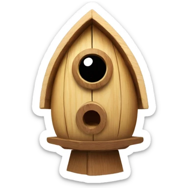 Wooden spaceship birdhouse sticker