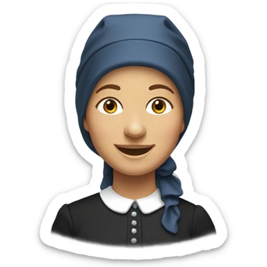 Laughing Amish lady sticker