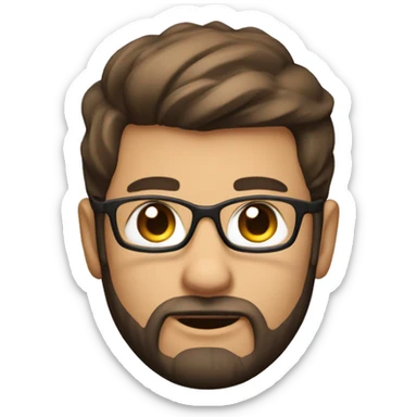 A memoji of a web develer with little beard sticker