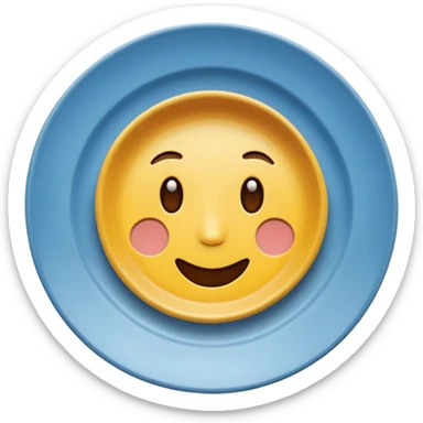 create me an image of ceramic plate emoji sticker
