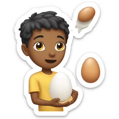 Black asian ginger making egg sticker