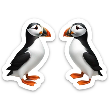 Puffin earring fish sticker