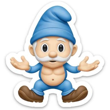 Smurf oude man sticker
