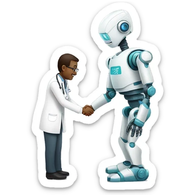 Robot handshakes a doctor sticker