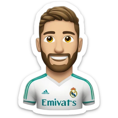 sergio ramos, real madrid, soccer sticker