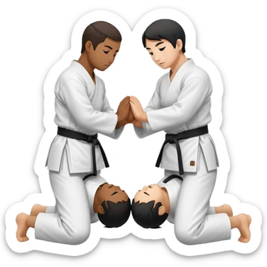 Aikido practitioners bowing sticker