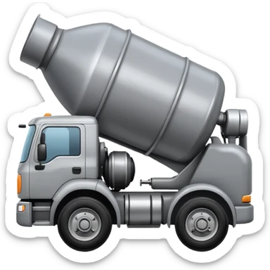 Illustrate a cement mixer truck with a rotating drum on the back. sticker