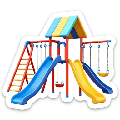 colorful playground with slide and swings sticker