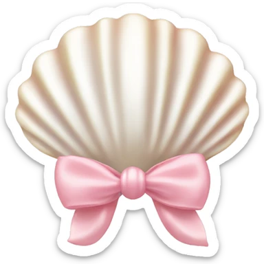 Pearl shell and light pink bow sticker