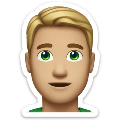Man with light brown hair medium skin tone with green blue eyes sticker