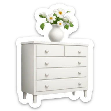 IKEA-white-dresser-with-vase sticker