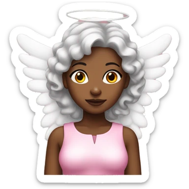 Black woman dressed as an angel in pink sticker