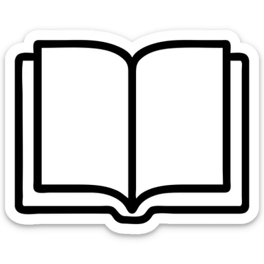open book with blue cover outlined icon sticker