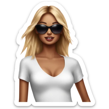 Photo of Victoria secret model posing with sunglasses  sticker