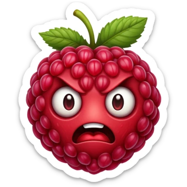 angry ugly raspberry sticker