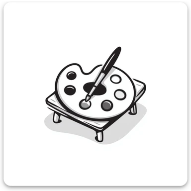 art palette with paintbrush sticker