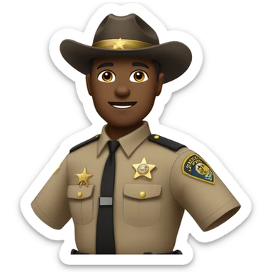 Light Black man as a sheriff Deputy sticker