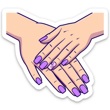 lilac pastel manicure with nail art designs sticker