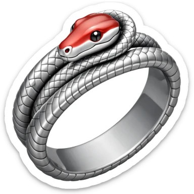 Snake silver ring sticker