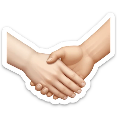 handshake, only hands, both white sticker