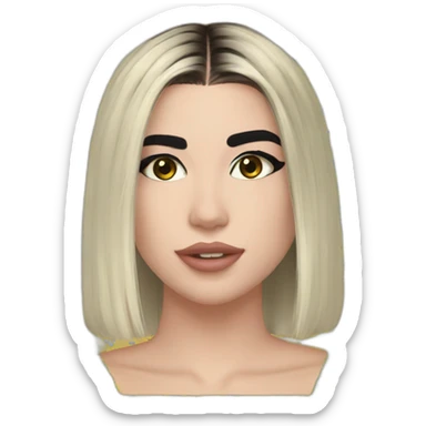 Dua Lipa with glos sticker