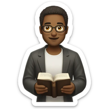 persona alegre con una biblia sticker