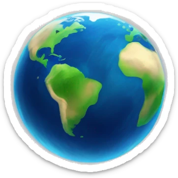 planet earth but square sticker
