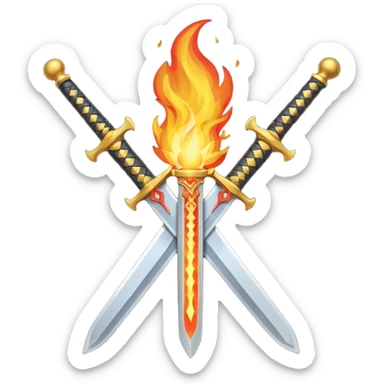 a sword on fire emoji sticker