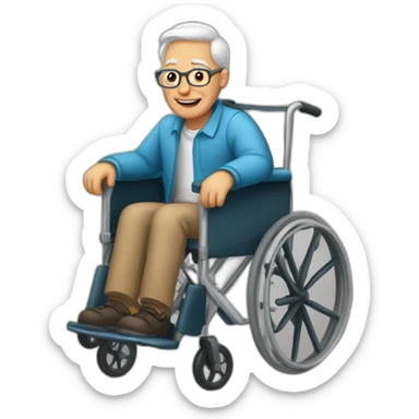 Grandfather sawyer in a wheelchair sticker