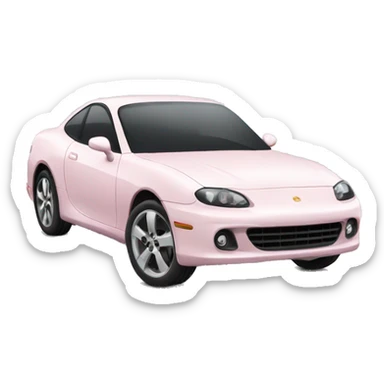white and light pink car sticker