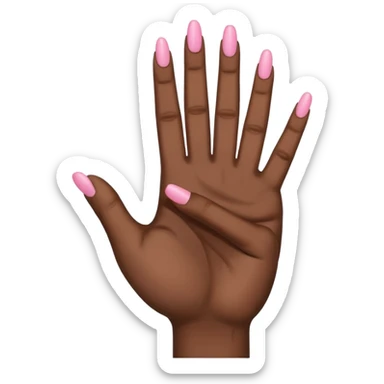 Black hand with middle and index finger crossed with pinky up sticker