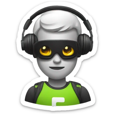 android logo with gamer headphones sticker