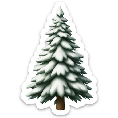  actual white fir christmas tree isolated.  sticker