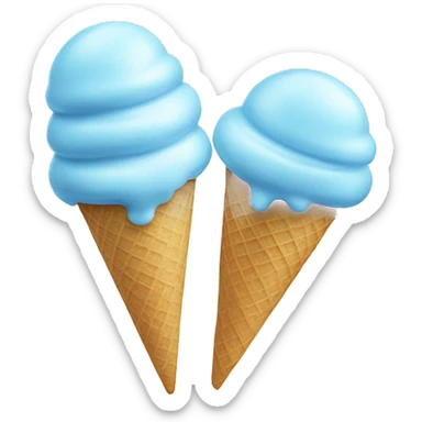 Aesthetic realistic light blue icecream  sticker