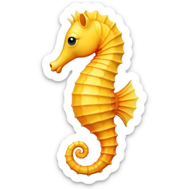 Yellow seahorse horse sticker